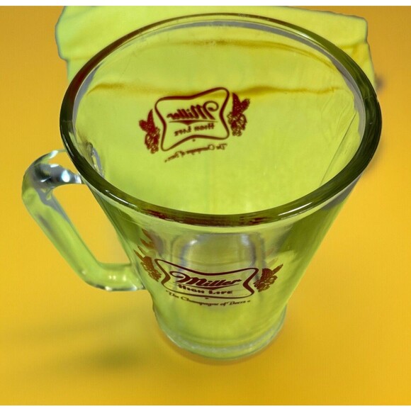 Bar Style Miller High Life Heavyweight Beer Pitcher 5x7 Inch Thick Walled 32 oz - Picture 3 of 7